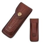 AMIJOUX 5.5'' Pocket Knife Sheath Leather Knife Pouch Fixed Blade Knife Holster Knife Pouch Hunting Knives Sleeve