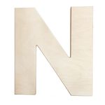 Darice U0993-N Bold Solid Wood Letter, Capital N, 12"