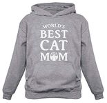 Tstars Best Cat Mom Hoodie Gifts for Women Teen Girls Cats Sweatshirt Hoodies Large Gray