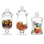MyGift Clear Glass Apothecary Jars 