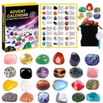 Christmas Rock Advent Calendar 2024, Christmas Countdown Calendar-24 Days Rocks, Minerals, Gemstones & Crystal, Stone Learning Collection, Christmas Gift for Boys, Girls and Geology Enthusiast