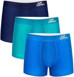 JustWears Everyday Mens Trunks, 3 Pack | Breathable Anti-Chafe Underwear with Moisture-Wicking MicroModal Air Cool Fabric | Ergonomic Support | Seamless Sustainable Boxers for Men | Pants Gift