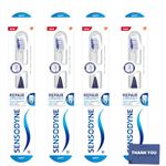 Toothbrush 4-Pack Bundle Consists of Sensodyne Repair & Protect Soft Bristles Toothbrush - Sensitive Teeth Care
