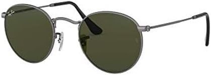 Ray-Ban Men's Round Metal Matte Gunmetal Frame/G-15 Green Lens Sunglasses - 94.4mm Lens