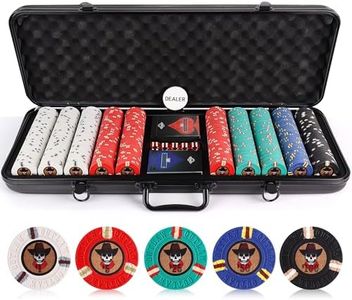 Versa Games 500 Poker Chips, Poker Chip Set - Outlaw, 500 Piece Poker Set with Numbers for Poker