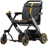 Foldable Electric Wheelchair for Adults & Seniors, Motorized Wheelchair & Rollator Walker Combo with Height-Adjustable Handles, Airline Approved, Travel Size, 18 Miles Range, Power Wheelchair, Grey