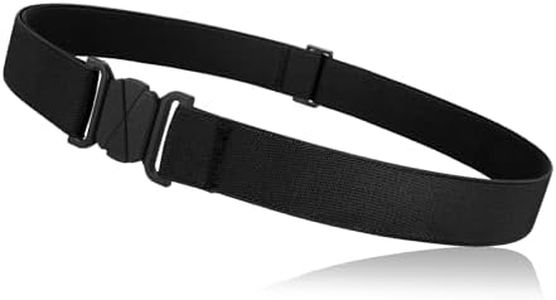 JASGOOD Women No Show Stretch Belt Flat Buckle Elastic Belt for Jeans Pants Dresses (Black)