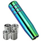 YCooiFo Long Shift Knob, 5.12" Lightweight Car Gear Shifter knobs of Aluminum Alloy Fit Universal Manual Vehicle with 4 Threaded Adapters M8 M10 M12 x 1.25, M10x1.5 (Colorful)