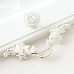 (Set of 1) - 2.5"/64mm Vintage Shabby Chic Cabinet Dresser Pull Drawer Pulls Handles White Gold Rustic Kitchen Cabinet Handle Door Knobs Pull French Country (Handle)