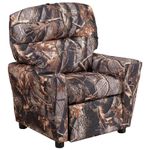 Flash Furniture Contemporary Camouflaged Fabric Kids Recliner with Cup Holder, 39" D x 24.5" W x 28" H, BT-7950-KID-CAMO-GG