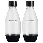 SodaStream 0.5L Twin Pack Dishwasher Safe Slim Bottle (Black)