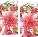 Boston International Christmas Hand Towels Paper Guest Towels Disposable Red Fingertip Towels Christmas Bathroom Decor for Christmas Party Watercolor Poinsettia Pak 32