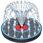 GAIZERL Solar Fountain with Red Flower - Attract Birds - Upgrade 3.5W Solar Bird Bath Fountains, Solar Powered Water Feature Fountain Pump with 7 Nozzles for Hummingbirds, Garden, Pool, and Pond