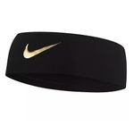 Nike Fury Gold Swoosh Headband, Dri-Fit/Silicone Grips - Unisex (Black/Gold)