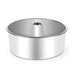 LIANYU Angel Food Cake Pan, 10 Inch Tube Pan for Baking Pound Cake, Deep Chiffon Mold with Stainless Steel Core, Mirror Finished Surface, Easy to Release, Dishwasher Safe