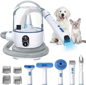 AsyPets Pet Grooming Vacuum Kit, Dog Clippers for Grooming,Cat Hair Brush Shedding Trimmer Supplies Tool,15Kpa Super Suction Power