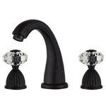 Retro Style Antique Two Handles Bathroom Faucets Brass Black Gold Sliver Three Holes Widespread Bath Taps Crystal Handle Bathroom Sink Faucets Contain with Supply Lines and Hot Cold Water