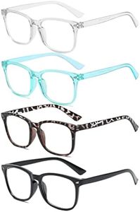 4-Pack Reading Glasses Blue Light Blocking, Men's and Women's Reading Glasses, Anti-Glare/UV Filtering Lightweight Glasses (4 Pack Mix Color, 2.5, multiplier_x)