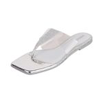 Mochi Women Silver Flat Fashion Chappal UK/8 EU/41 (32-584)