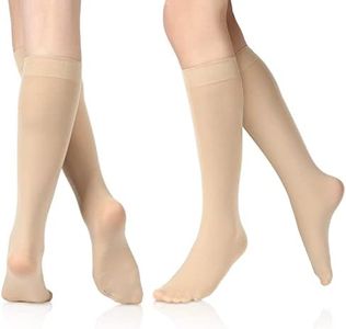 SATINIOR 6 Pairs Ice Skating Socks Solid Color Skating Socks Light Opaque Knee Skating Socks for Women Girl, Nude Color