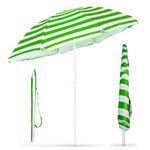 Crystals 1.7m Garden Parasol Outdoor Tilt Umbrella, Parasol UV Canopy Patio Sun Shade Umbrella for Garden (Green)