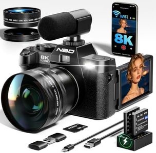 True 8K 64MP Digital Camera for Photography with Microphone(Black)