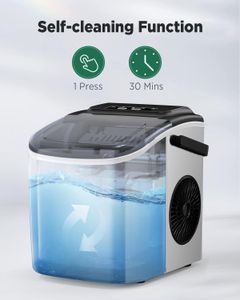 Silonn Countertop Ice Maker – 12kg Daily, Self-Cleaning, 2 Ice Sizes