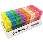 One Month Pill Organizer 2 Times a Day, CAidRE Monthly Pill Organizer AM/PM, Monthly Pill Box for Vitamins, Fish Oil, Supplement, 31 Day Pill Box Organizer, 31 Day Pill Case, 1 x Pill Cutter