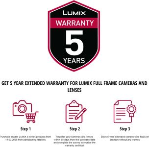 Panasonic LUMIX S5IIX Full Frame Mirrorless Camera with 50mm F1.8 Lens – 4K/6K Video, Flip Screen, Wi-Fi, Black
