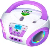 TinyGeeks Tunes Kids Boombox CD Player for Children + FM Radio + Includes Batteries + Purple Radio - CD Player Children with Speakers Children and Toddlers - Purple