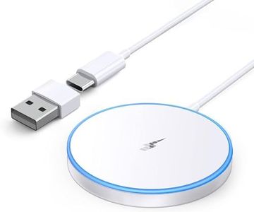 Chargeur Induction Magnétique pour iPhone, Chargeur 15W Rapide Magsafe Compatible avec Apple, Chargeur Blanc sans Fil pour iPhone, Station de Charge pour Apple et Airpods