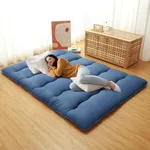 GarveeHome Japanese Floor Futon Mattress Full Size, Japanese Style Folding Futon Mattress Sleeping Mattress Pad for Adults Kids, Tatami Mat, Roll Up Camping Mattress, Navy Blue