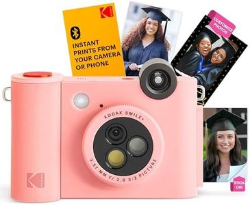 KODAK Smile+ 2-in-1 Digital Instant Camera with Effect-Changing Lens, 2x3” Sticky-Backed Photo Prints, and Zink Printing Technology, Compatible with iOS and Android Devices - Pink