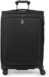 Travelpro Crew Classic Lightweight Softside Expandable Carry on Luggages, Black, Checked Medium, Crew Classic Softside Expandable Luggage with Spinner Wheels