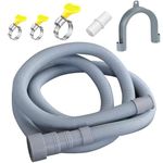 Lyplus 16.4ft Washing Machine Drain Hose With Clamp, Universal Extension Hose Kit for Washing Machine, Dryer, Heavy-Duty Hoses Fit up to 1-1/2 Inch Drain Outlets, Fit for Whirlpool, LG, GE, Samsung