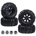 Hobbypark 4PCS 2.8" inch Tires & Wheel Rims w/Foam Inserts 12mm Hex Hub for 1:10 Scale RC Monster Truck Tyre