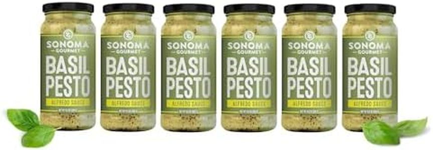 Sonoma Gourmet Roasted Garlic Alfredo Pasta Sauce | No Sugar Added | Made With Real Cream | 15.5 Ounce Jars (Pack of 6)