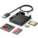 UGREEN SD Card Reader USB 3.0 Card Hub Adapter 5Gbps Read 4 Cards Simultaneously CF, CFI, TF, SDXC, SDHC, SD, MMC, Micro SDXC, Micro SD, Micro SDHC, MS, UHS-I (Black)