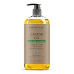 Majestic Pure Castor Oil | 100% Natural | Premium Grade Cold Pressed | Hair, Eyelashes, Eyebrows, Nails | Moisturizing & Nourishing | Body, Hair & Carrier Oil | 8 Fl Oz