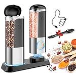 Rechargeable Salt Mill Pepper Grinder: Electric Salt and Pepper Mill Set Automatic Salt Grinder Adjustable Pepper Mills Refillable Salt Pepper Grinders Large Capacity Automatic Salt Shaker