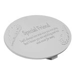 Juliana In Loving Memory 'Special Friend' Memorial Graveside Plaque with Moulded Angel Feathers, Grave Gift Ornament