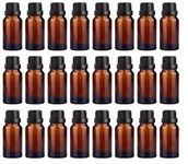 Mkd2 Rise Empty Amber Glass Bottle 10 ml, Set of 24 with Leak Proof Euro Dropper Black Cap Ideal to Store Essential Oils, Medicines & Refillable