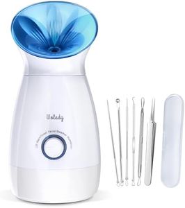 Facial Steamer Large 3-in-1, Towel Warmer & Humidifier Mode, Nano-Ionic Face Steamer with Skin Care Tools, Facial Pores Deep Cleaning, Warm Mist Home Sauna Spa for Women,Blue