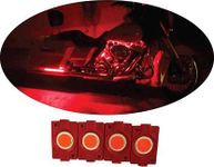 PETROX Universal Imported Patch Lights, Fancy Light For Bike | Decoration light | Front/Rear, Bike Body Lights | Back Up Lamp, Dash Light, License Plate Light, Parking Light, Tail Light Car, Motorbike, Van, Truck Led (Pack of 4, Red)