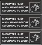 Stockroom Plus 3 Pack Magnetic Bathroom Sign, Employees Must Wash Hands Before Returning to Work (9 x 3 in)