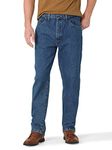 Rustler Men's Classic Relaxed Fit, Dark Stonewash, 34W x 32L