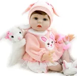 Milidool Reborn Baby Dolls Lifelike Girl Doll 22 inch Realistic Newborn Baby Doll Real Looking Silicone Baby Dolls Girl with Feeding Bunny Toy Gift Set for Kids 3+