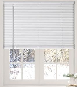 Calyx Interiors 1” Cordless Vinyl Mini Blinds, White, 22.5" W x 36" H