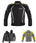 SCALA GEARS Brave 100% Polyester Moto Rider Jackets Protection and Abrasion Resistance With Shoulder Protection Black Neon (Size,3XL)