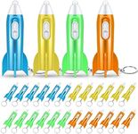 Hortsun Helicopter Mini Rocket Flashlight Keychain Outer Space Party Favors Bulk Rocket LED Flashlight Helicopter Key Ring Students Gift Birthday Party Favors(24 Pcs, Rocket)